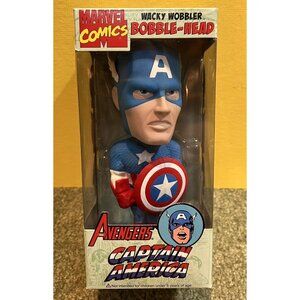 New Marvel Comics Captain America Bobble Head Funko Wacky Wobbler 2008 Superhero